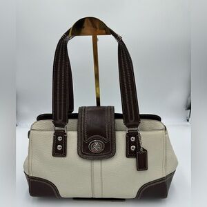 Vintage Coach Hamilton Shoulder Bag Off white and Brown